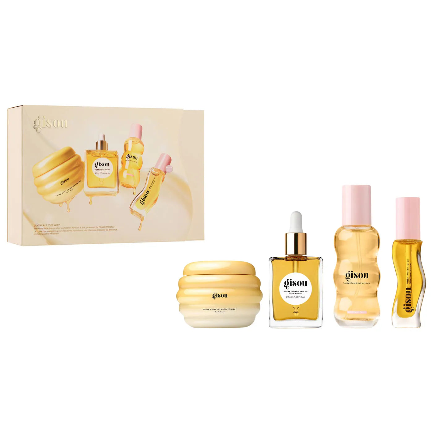 Sobre pedido: Gisou Glow All The Way Hair and Lip Gift Set